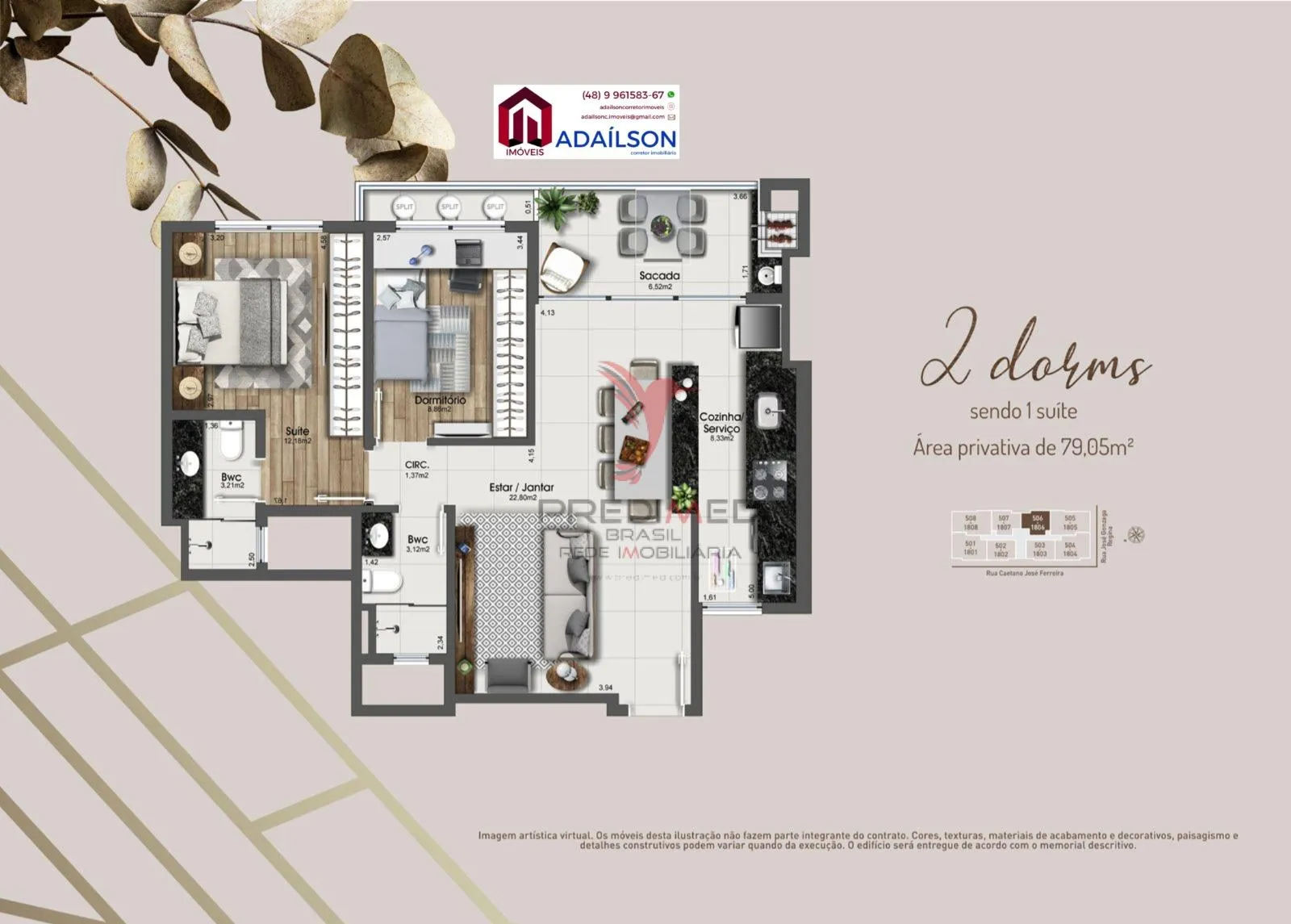 Imagem Apartamentos no Edifício Lyon Residence - Em São Jose - Floripa SC
