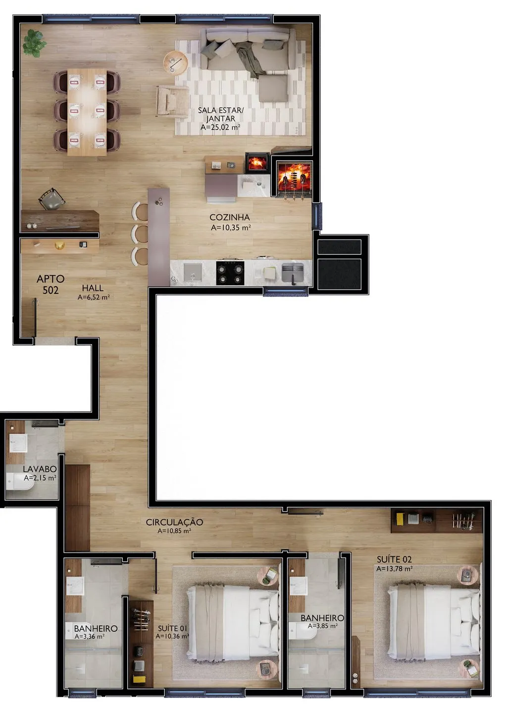 Imagem Apartamento à venda em Gramado, Centro, com 2 quartos, 97.35m2
