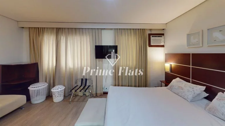 Foto do imóvel Flat disponível para venda no Transamérica Executive Chácara Santo Antônio, com 28m², 1 dormitório e 1 vaga em Rua Américo Brasiliense