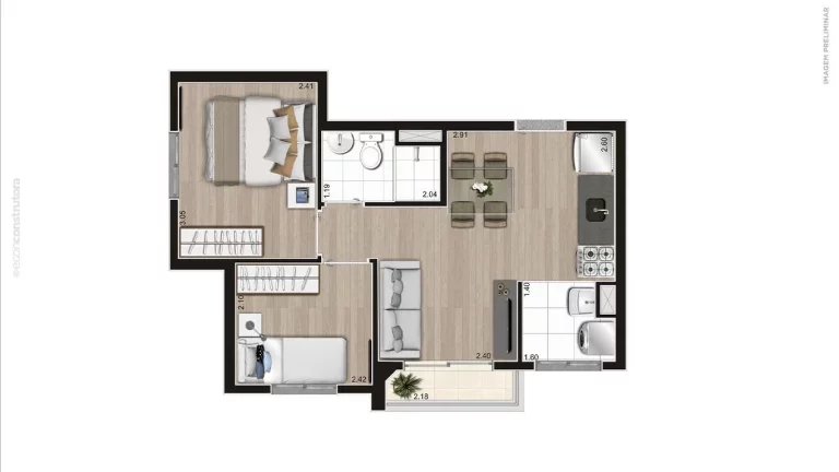 Imagem VITA GIOVANNI GRONCHI - ECON - Aptos de 37 a 40m², com localização perfeita, a 120 metros do metrô!
