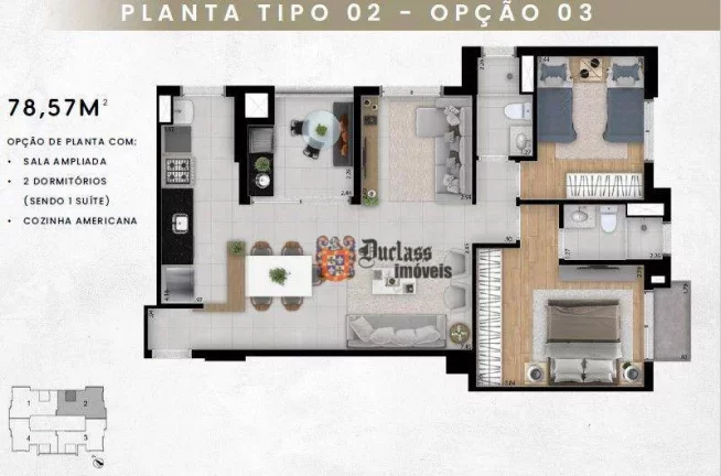 Imagem Apartamento com 3 dormitórios à venda, 77 m² - Jardim Guanabara - Campinas/SP