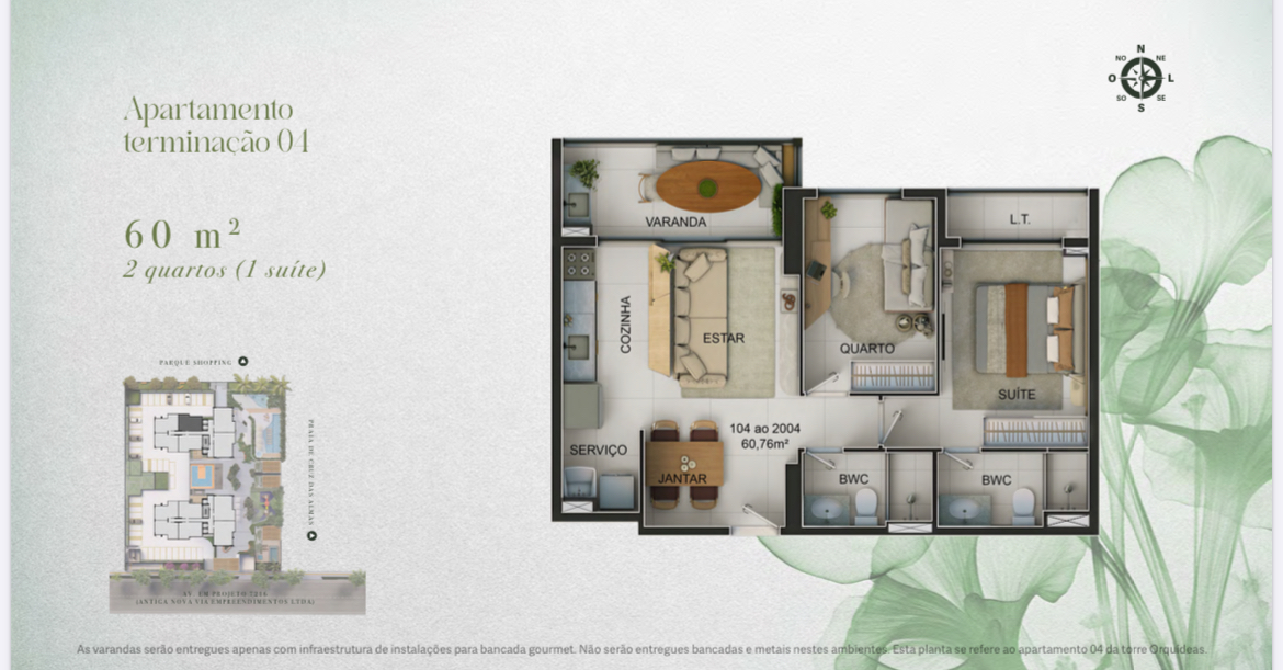 Imagem Edifício Residencial com 2 Quartos à Venda, 59 metros em Cruz das Almas - Maceió