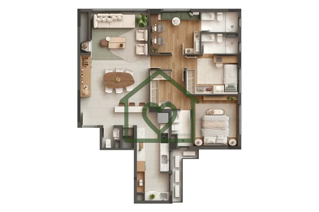 Imagem Apartamento à venda no empreendimento Season, com 118m2 de área privativa. O imóvel conta com 3 s...