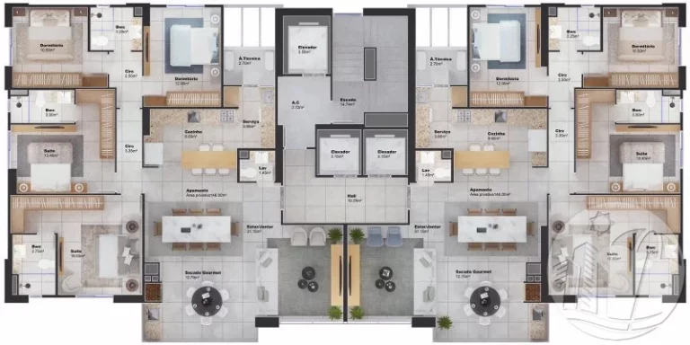Imagem Apartamentos 40% Entr 4 Dormitórios e 3 Vagas Lazer Rua 3100
