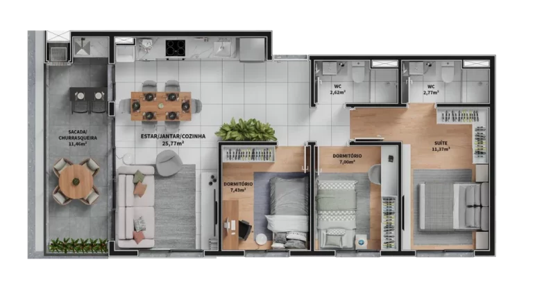 Imagem Varandas 20 de Setembro - Apartamento à venda no bairro Coronel Nassuca - Guaíba/RS