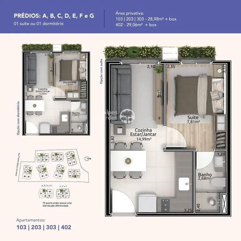 Imagem VENDE-SE APARTAMENTO Á 5 MINUTOS DA RUA COBERTA DE GRAMADO