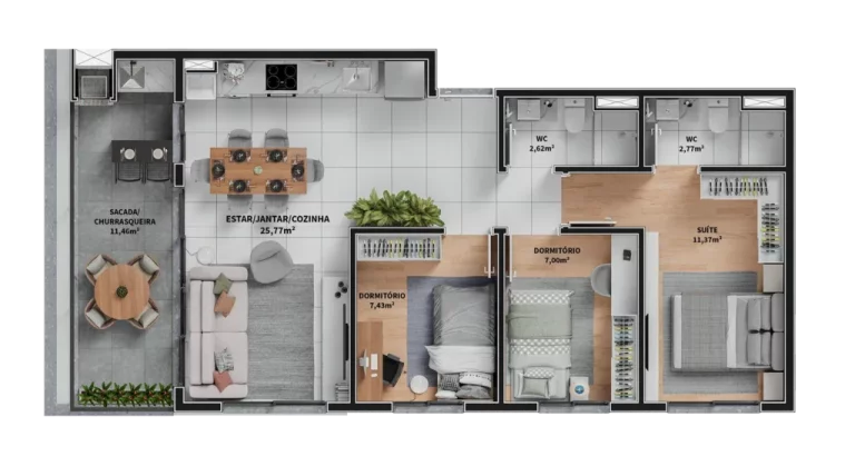 Imagem Varandas 20 de Setembro - Apartamento à venda no bairro Coronel Nassuca - Guaíba/RS