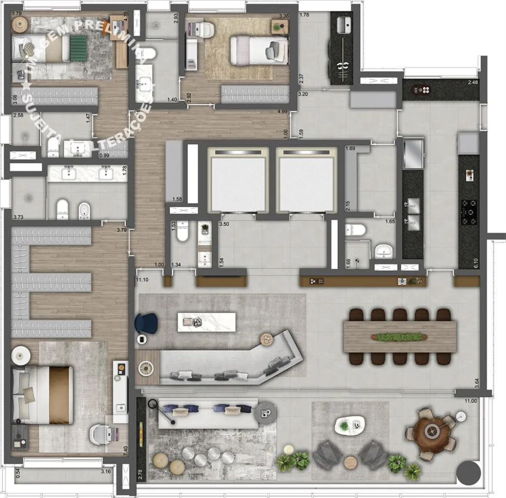 Imagem Condomínio Park Avenue Ibirapuera, apartamento com 4 quartos a venda em Ibirapuera São Paulo SP, apartment in São Paulo Brazil