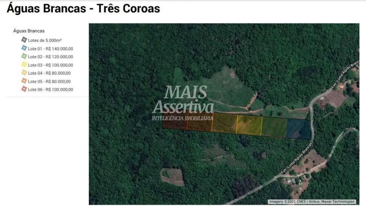 Imagem Terreno para Venda em Três Coroas / RS no bairro água Brancas