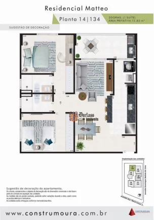 Imagem Apartamento com 2 dormitórios à venda, 72,83 m² a partir de R$ 425.334 - Vila Atlântica - Mongaguá/SP