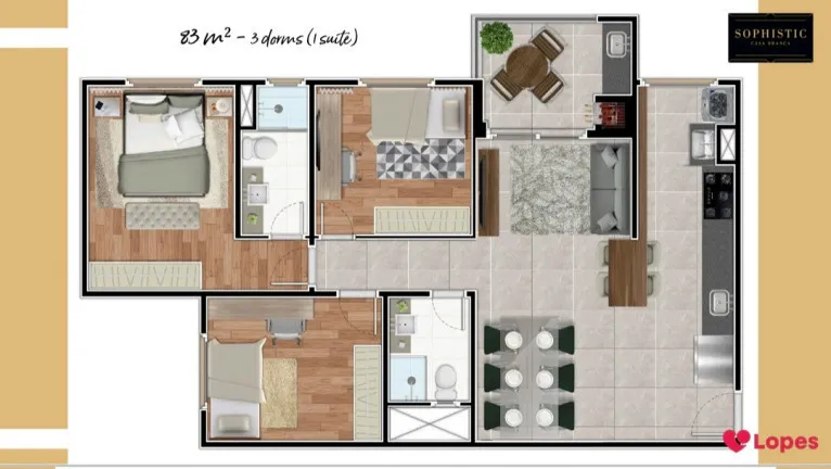 Imagem Apartamento com 3 Quartos à Venda, 83 m² em Casa Branca - Santo André
