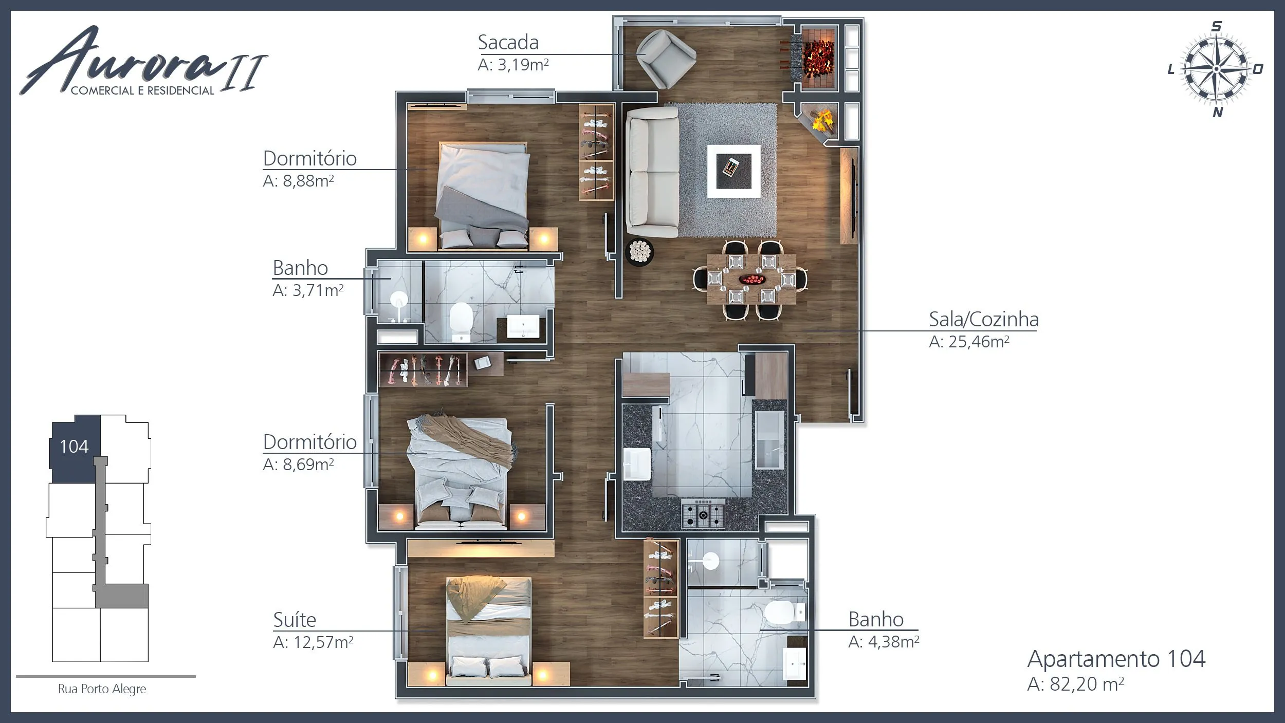 Imagem Apartamento à venda em Gramado, Moura, com 1 quarto, 56.61m2