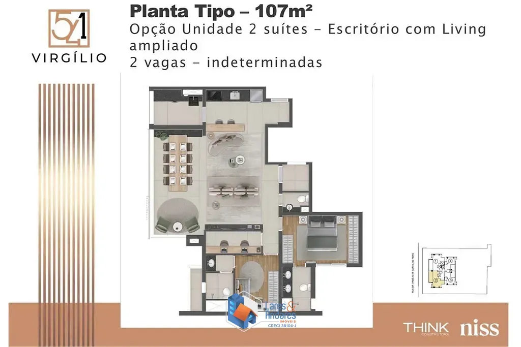 Imagem Apartamento à venda 3 Quartos 2 Suites 2 Vagas 107M² Pinheiros São Paulo - SP
