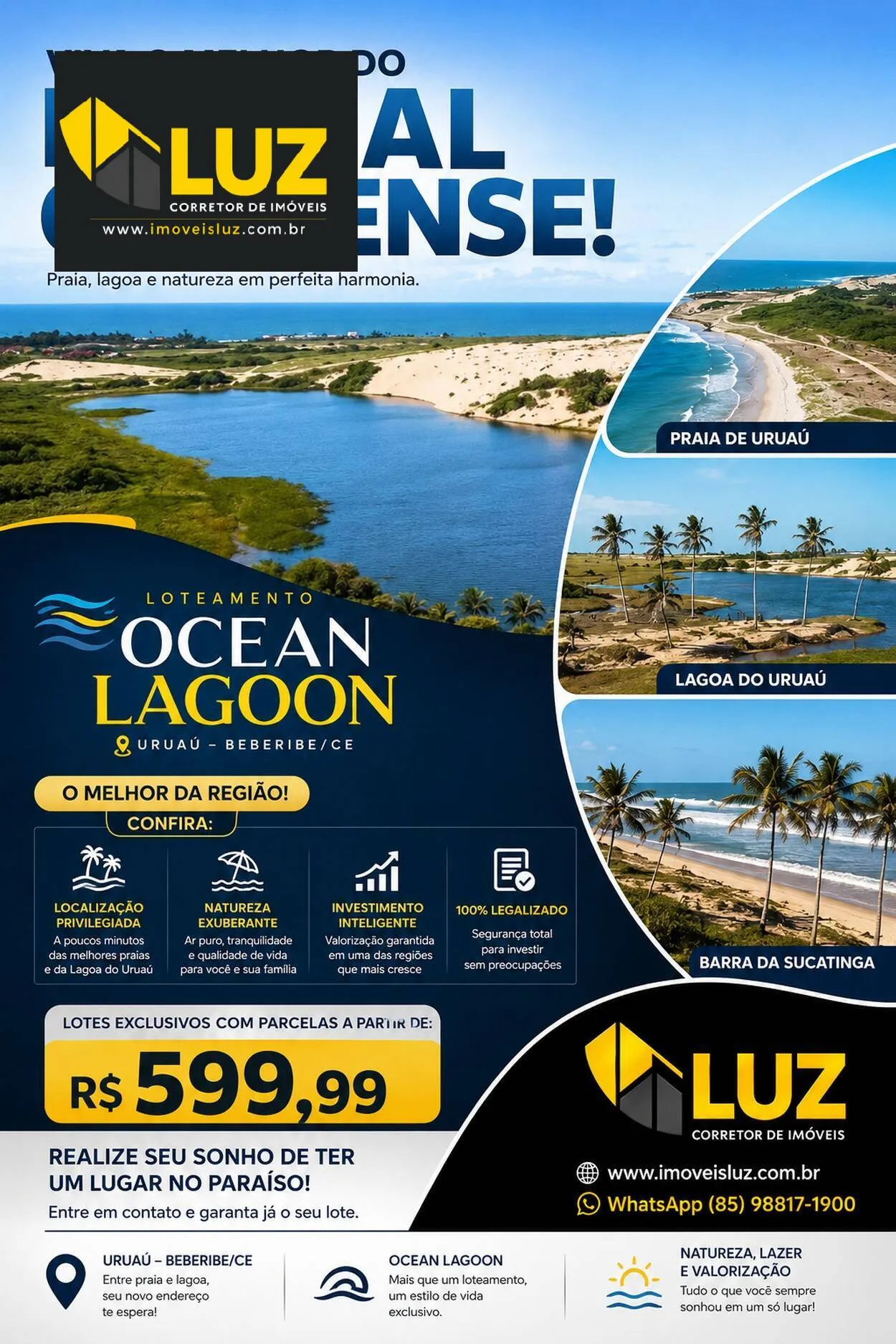 O Melhor Loteamento na Praia de Uruaú - CONDOMÍNIO OCEAN LAGOON RESIDENCE