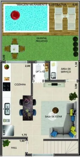 Imagem Sobrados novos em Condomínio Frente ao Mar em Itanhaém-SP, 2 Quartos, 2 Suítes, 2 Salas, 1 Vaga, 96,02 m² no Suarão.