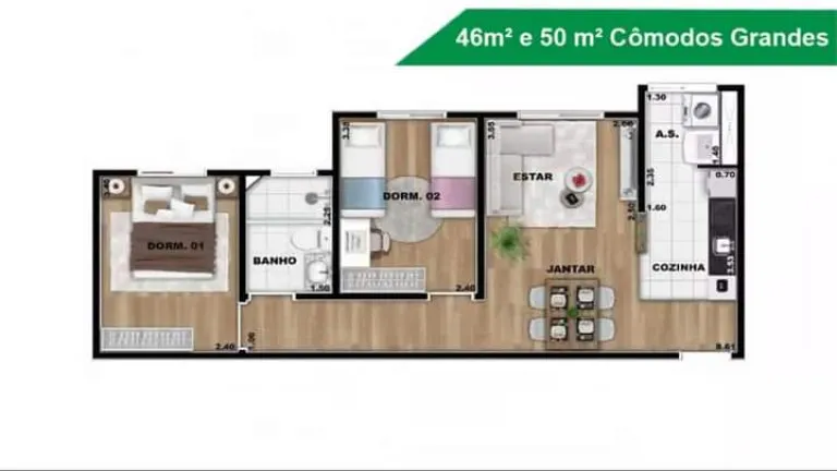 Imagem Edifício Residencial com 2 Quartos à Venda, 50 m² em Três Montanhas - Osasco