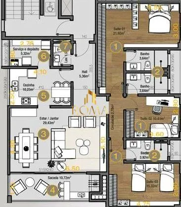 Imagem EXCLUSIVIDADE: RESIDENCIAL FERNANDO PESSOA - 03 SUÍTES