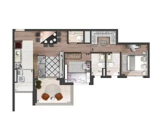 Imagem Apartamento de luxo com 3 quartos e 3 suítes na Chácara Santo Antonio - São Paulo-SP Condomínio Greenwich Cyrela By Yoo