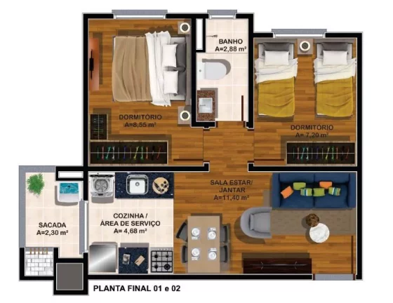 Imagem Apartamento 2 quartos para venda no bairro Nossa Senhora das Graças em Caxias do Sul