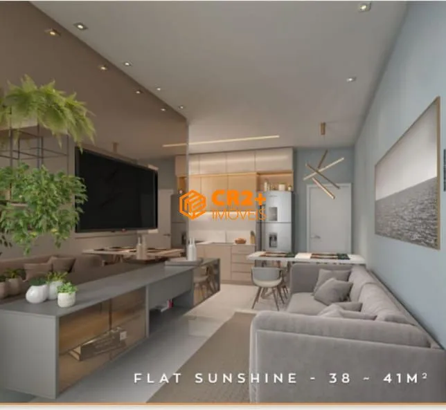 Imagem Flat 54m² com 2 Quartos e 1 Suíte, em Carneiros.