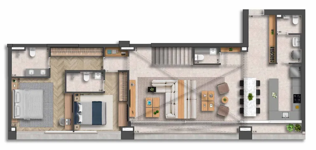 Imagem Cobertura duplex em Itaim Bibi São Paulo SP, apartment in São Paulo, Brazil, apartamento 2 quartos em São Paulo SP, comprar apartamento em obra em SP