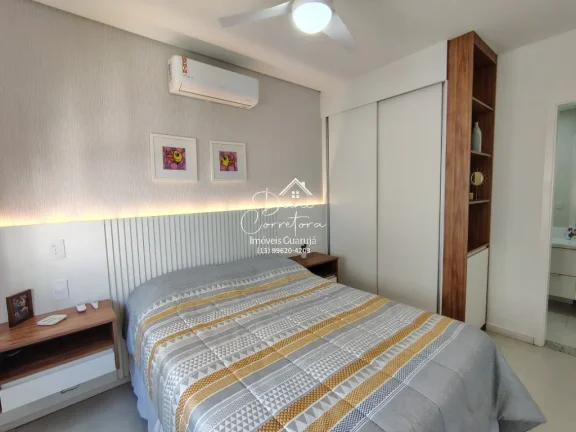 Imagem Apartamento frente mar com lazer, Tombo com 3 Quartos, 3 Suítes, 2 Salas, 4 Banheiros, 3 Vagas de Garagem, 112m²!