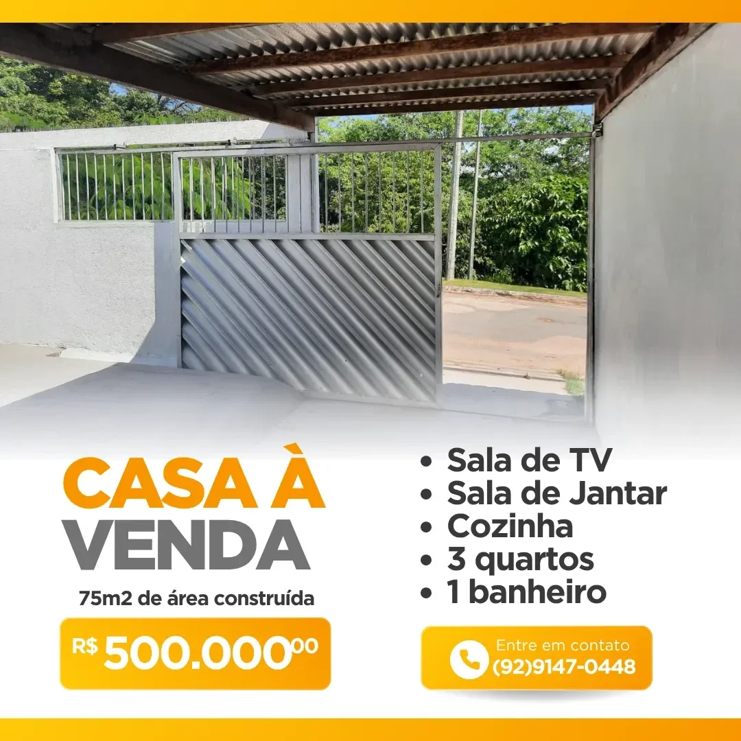 Imagem Casa com 3 Quartos à Venda, 75 m² em Alvorada - Manaus