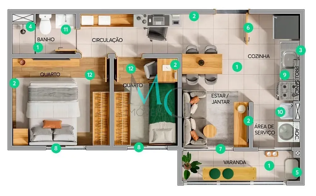 Imagem Apartamento à venda 2 Quartos 35.36M² Triagem Rio de Janeiro - RJ | Reserva Redentor - Fase 1