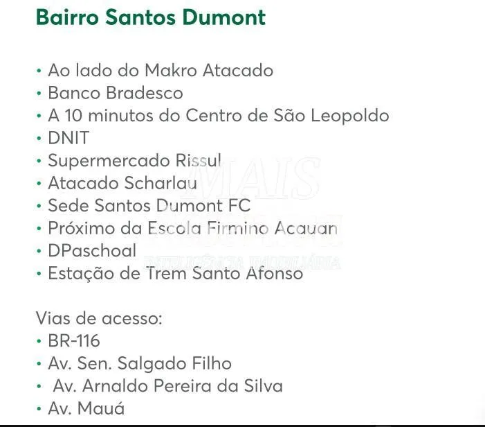 Imagem Apartamento para venda Bairro Santos Dumont São Leopoldo