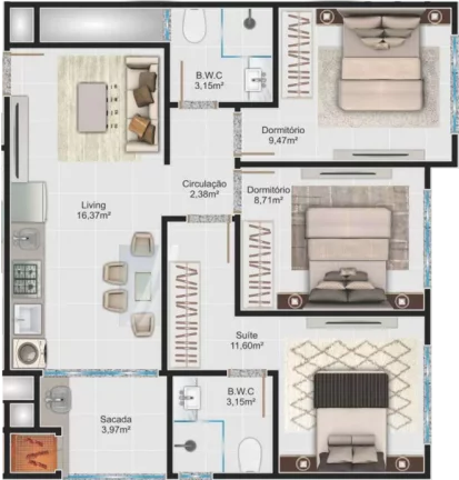 Imagem Vila do Sol Residence - Apartamento à venda no bairro Morretes - Itapema/SC