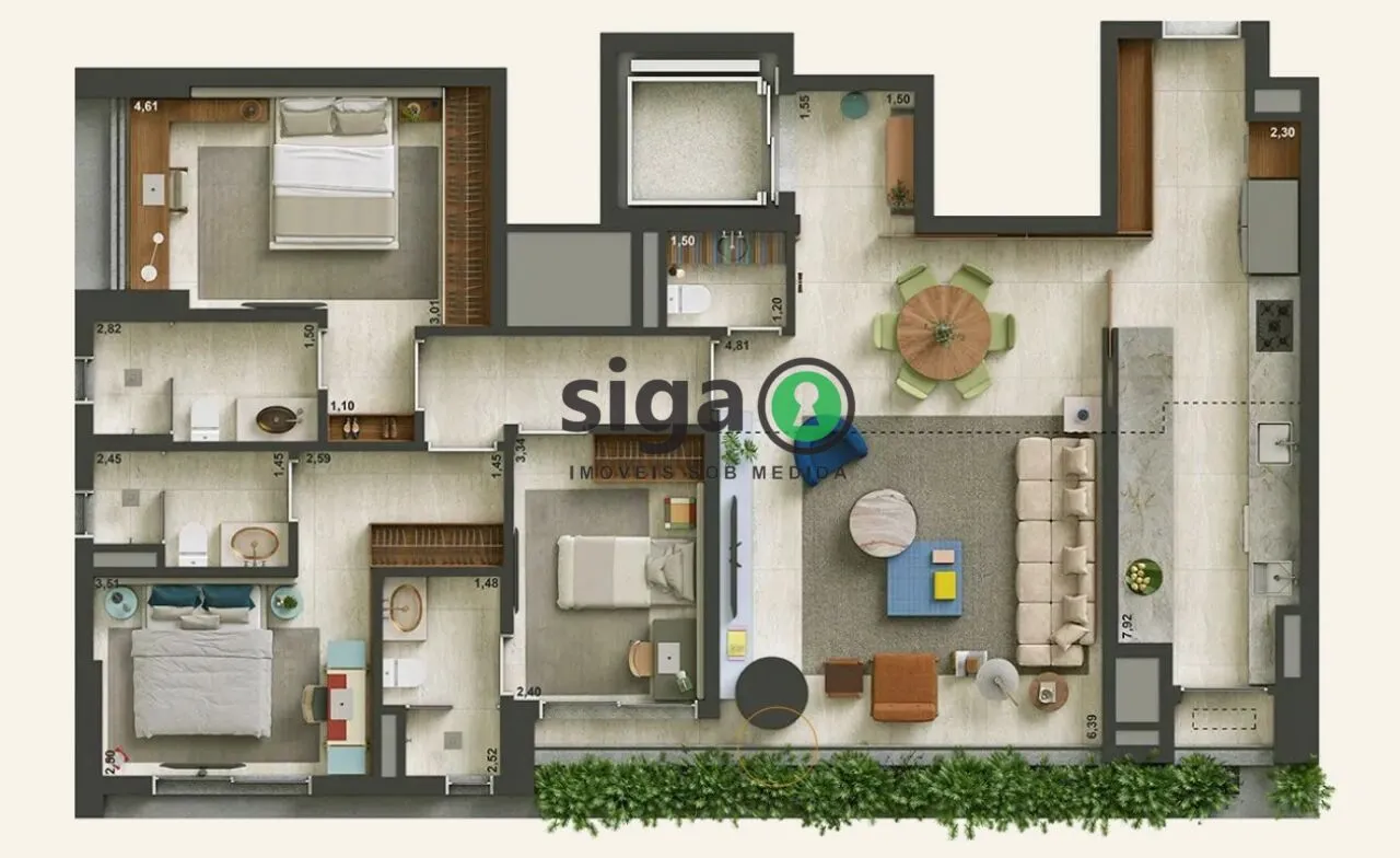 Imagem Apartamento para venda no Brooklin 03 suítes, São Paulo - SP