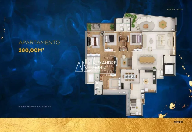 Imagem Mar Del Prado, apartamentos de luxo na Beira Mar de Fortaleza-CE. 4 suítes.