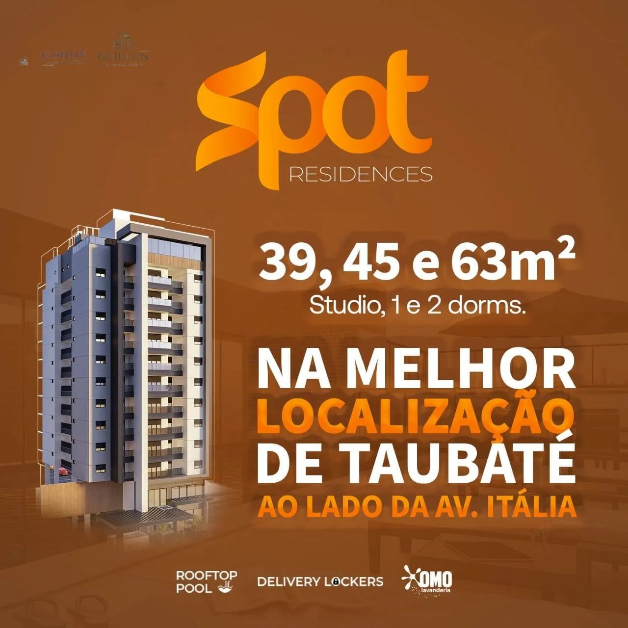 Foto do imóvel Apartamento à venda 2 Quartos, 1 Vaga, 63M², Lavadouro de Areia, Taubaté - SP | Spot Residences
