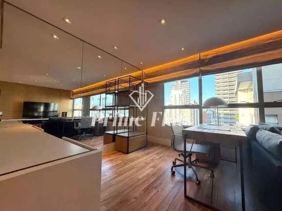 Imagem Flat disponível para locação no Condomínio Maxhaus Itaim, com 70m², 1 dormitório e 1 vaga de garagem