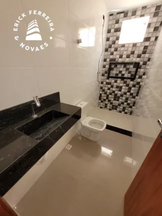 Imagem Casa Linear 3 quartos sendo uma suíte duas vagas de garagem porcelanato Santa Mônica Guarapari