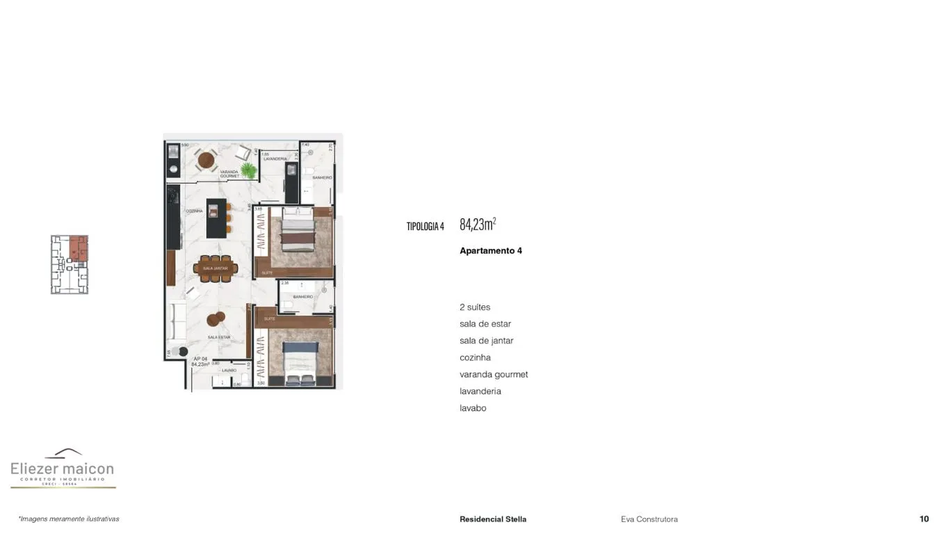 Imagem Apartamento a venda - 3 quartos ou 2 suítes Residencial stella | Poços de caldas