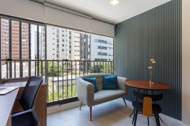 Imagem ZAHLE JARDINS - Lindo Studio de 28m², decorado e mobiliado, 15 minutos a pé do parque do Ibirapuera!