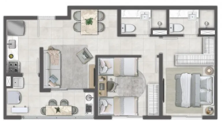 Imagem Apartamento com 2 Quartos à Venda, 52 m² em da Luz - Nova Iguaçu
