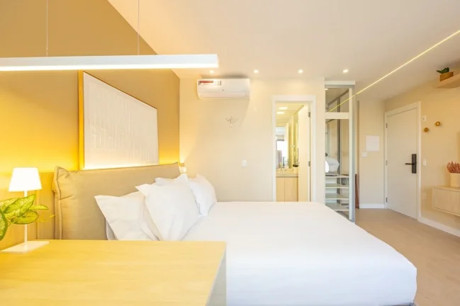 Imagem Apartamento 29M², 1Q, 1 Banheiro, Churrasqueira, Piscina, Piscina no Rooftop, Salão de Jogos, Terraço, Lounge, Deck Molhado, Split, Lounge, Lavanderia
