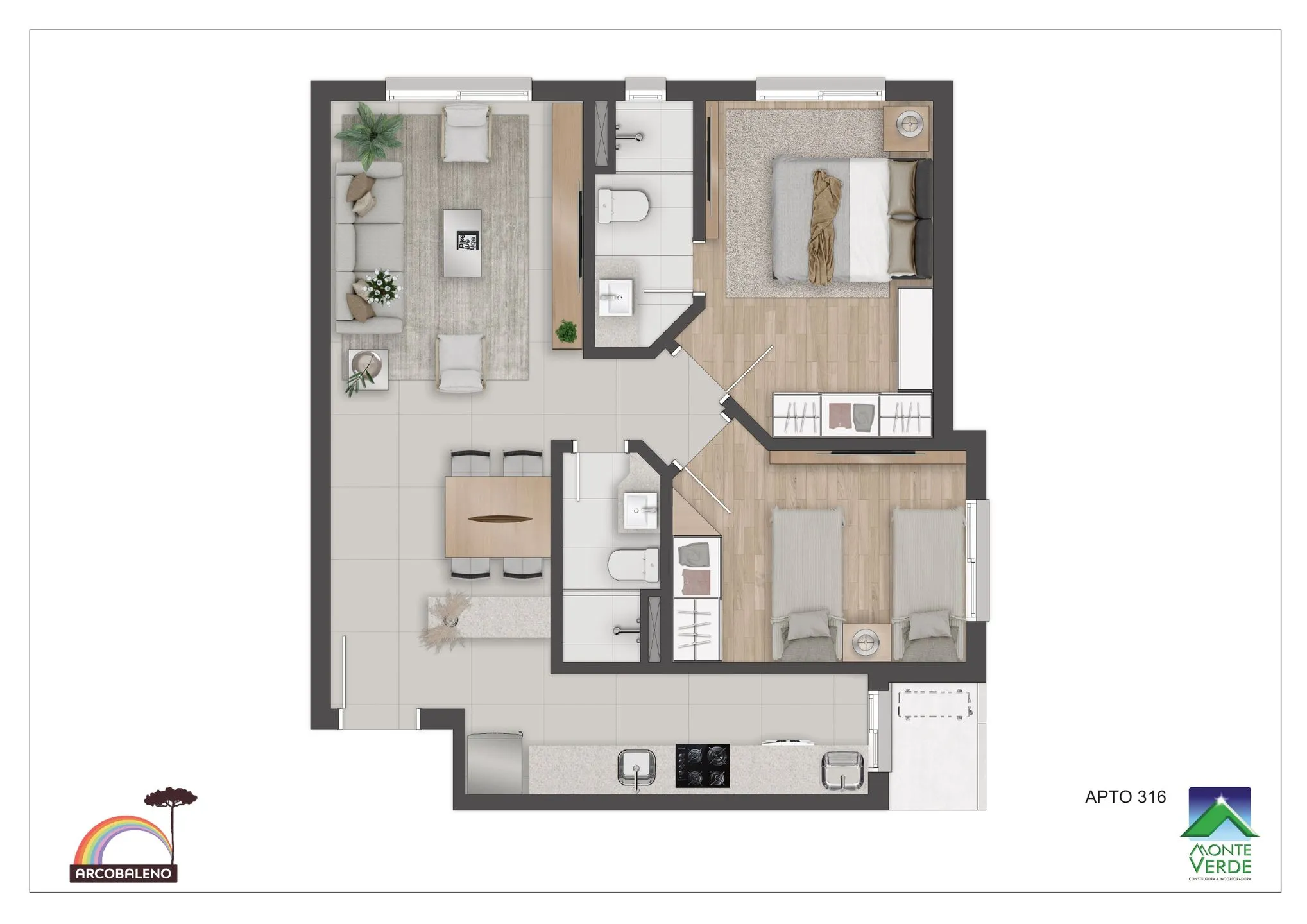 Imagem Apartamento à venda em Gramado, Floresta, com 1 quarto, 46.94m2
