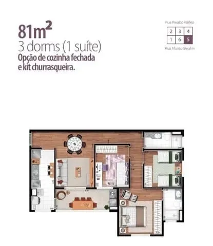Imagem Apartamento à venda 3 Quartos, 1 Suite, 2 Vagas, 81M², Bosque Flamboyant, Taubaté - SP | SYRAH Residence