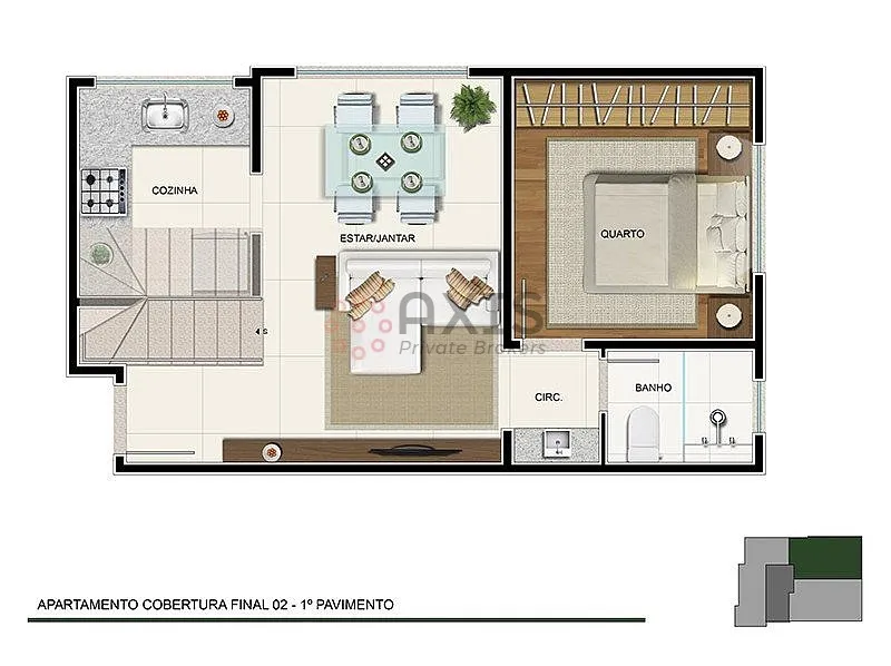 Imagem Studio à venda no Sagrada Família - Duplex com área externa