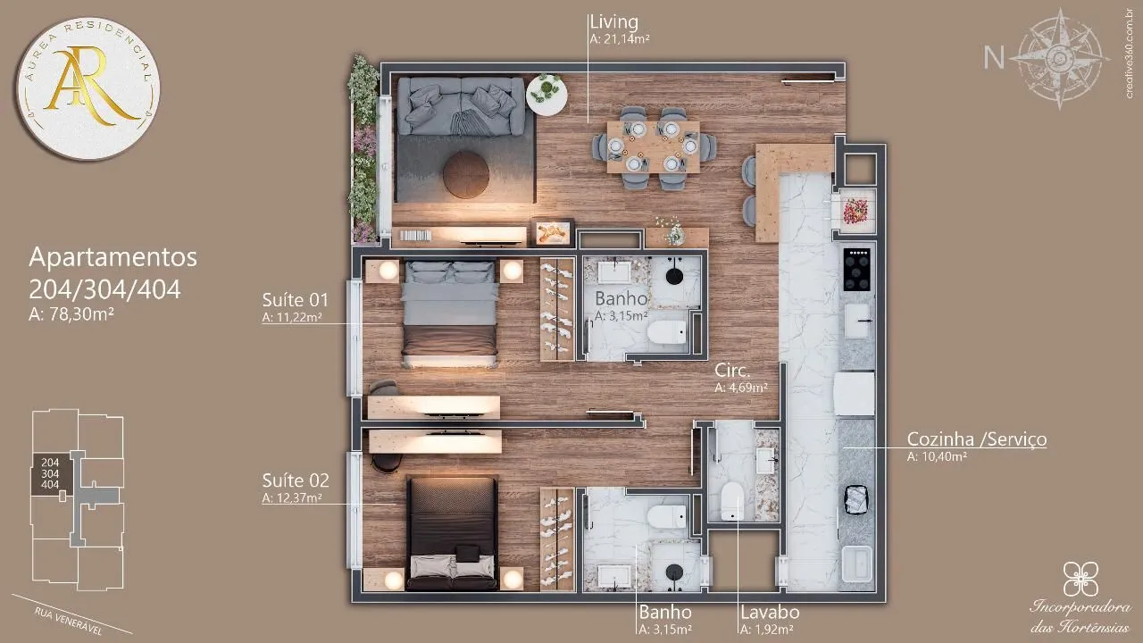 Imagem Cobertura à venda em Gramado, Av. Central, com 3 quartos, 127.75m2