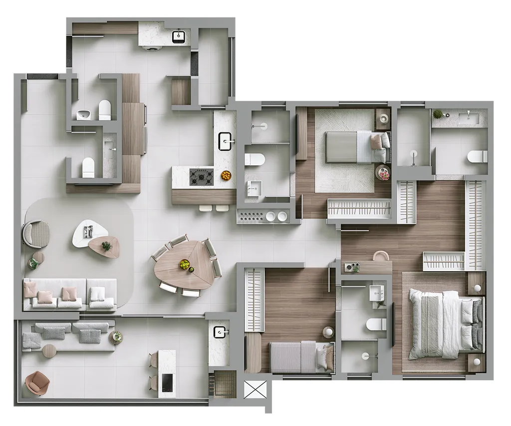 Imagem Apartamento à venda em Curitiba-PR, Mercês: 3 quartos, 1 suíte, 3 banheiros, 2 vagas de garagem, 120,34 m² de área.