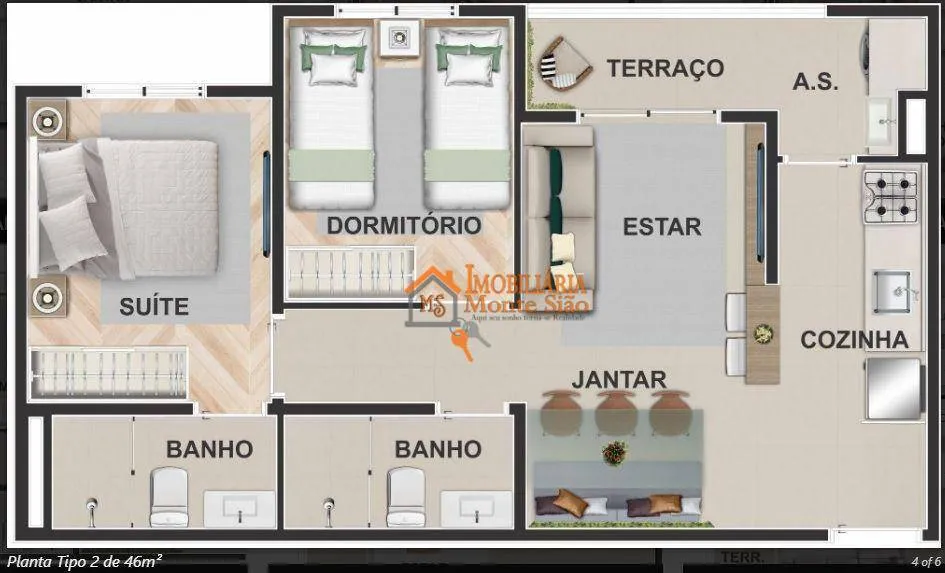 Imagem Apartamento com 2 dormitórios à venda por R$ 351.831,00 - Centro - Guarulhos/SP