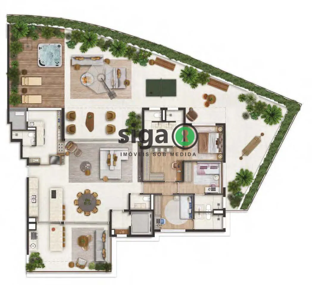 Imagem Apartamento Garden à venda no Alto de Pinheiros de 586m² com 4 suítes e 5 vagas - São Paulo