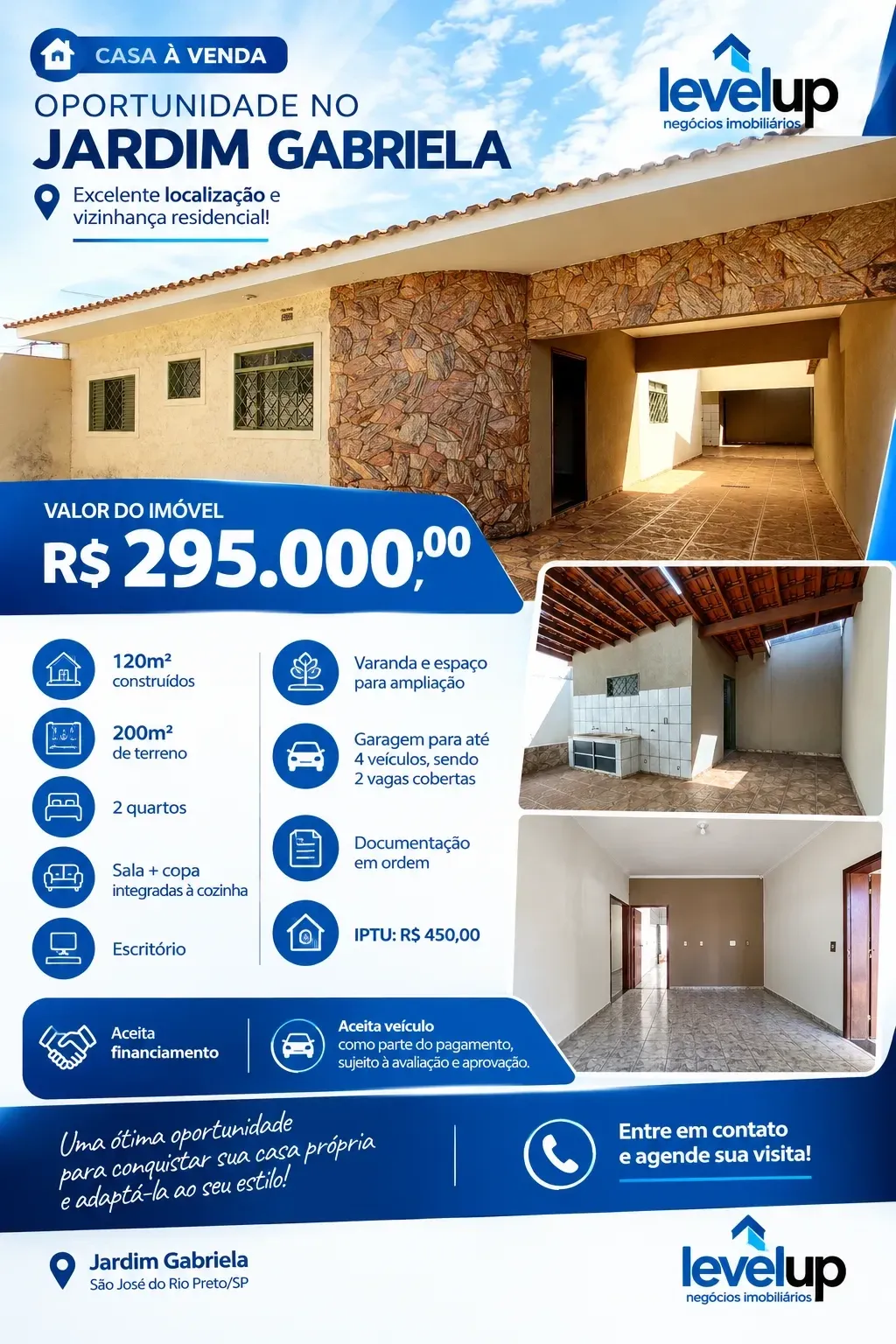 Foto do imóvel Casa com 2 Quartos à Venda, 120 m² em Residencial Gabriela, São José do Rio Preto - SP