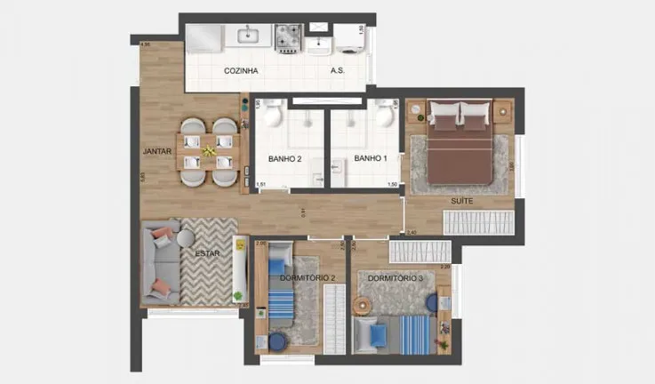 Imagem Apartamento com 3 Quartos à Venda, 53 m² em Socorro - São Paulo