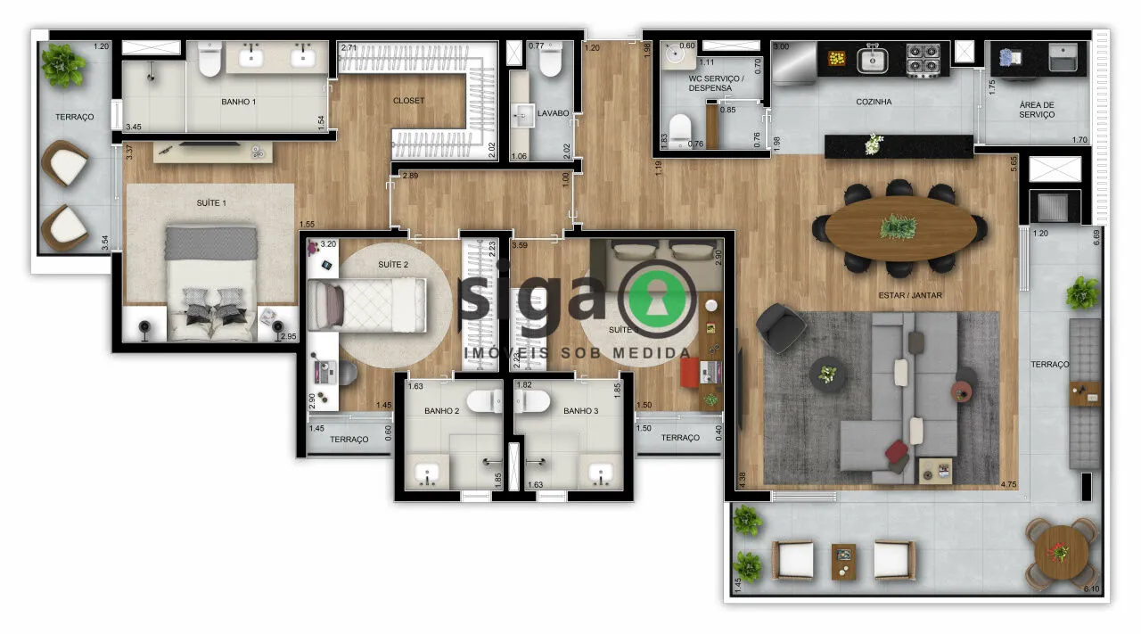Imagem Apartamento à venda na Vila Madalena com 136 m², 3 suítes e 2 vagas