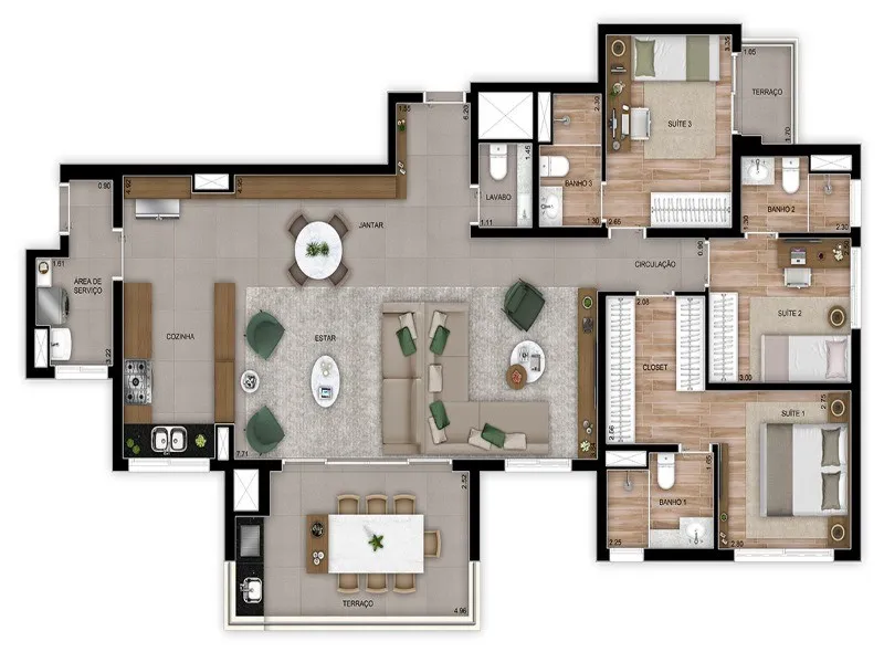 Imagem Apartamento de Luxo com 3 Suítes na Vila Gilda, Santo André - Condomínio The Address - 108m², 4 Banheiros, 2 Vagas